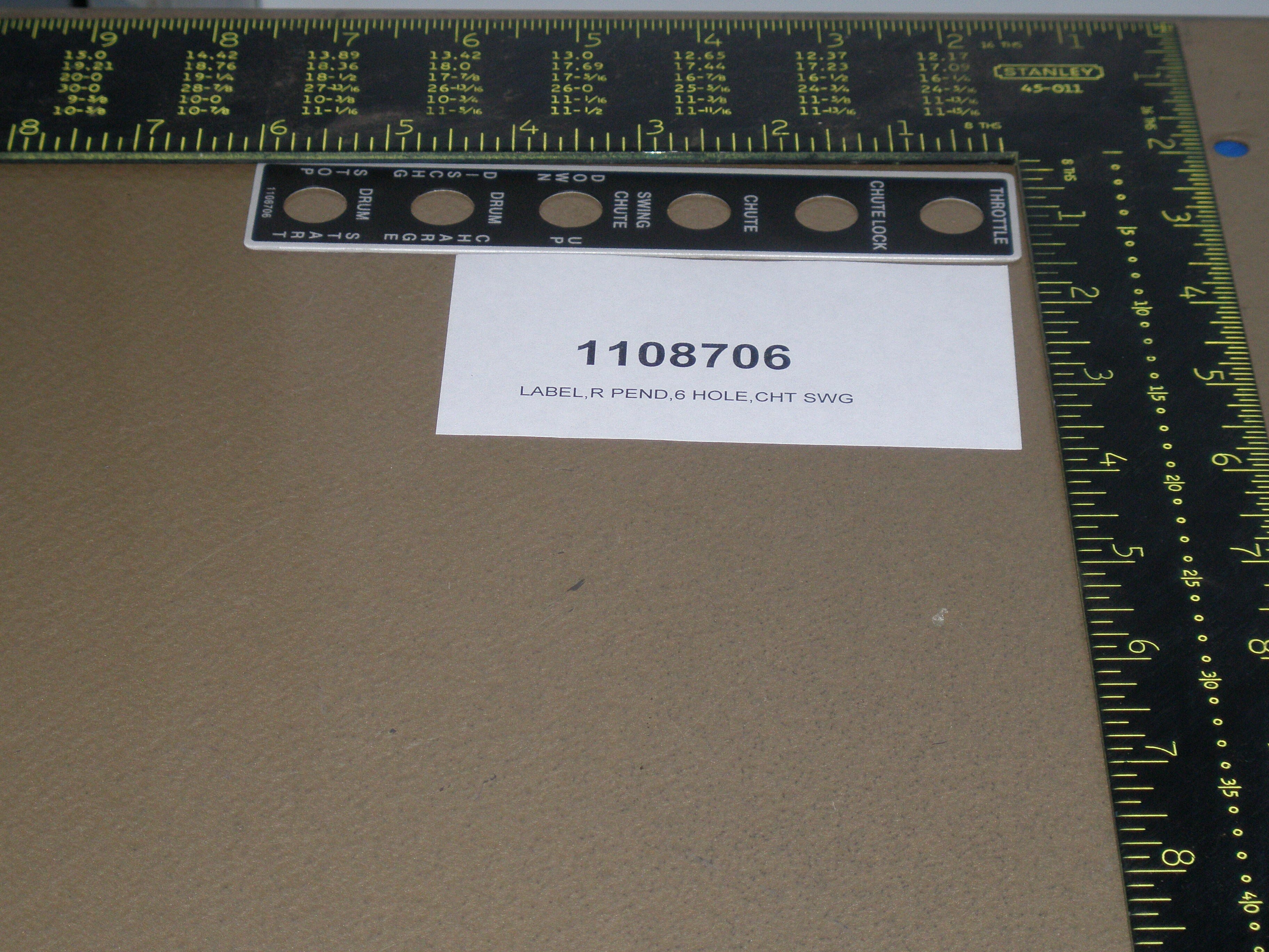 LABEL,R PEND,6 HOLE,CHT SWG