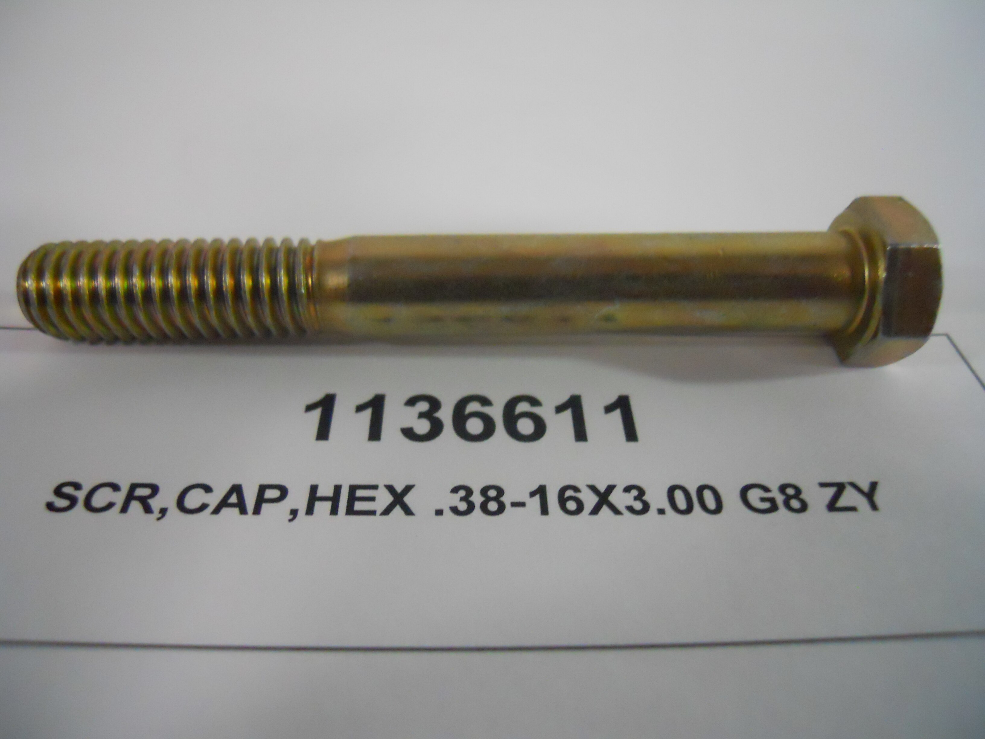 SCR,CAP,HEX .38-16X3.00 G8 ZY